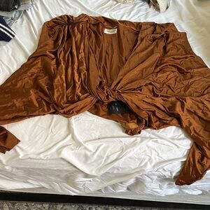 Saint Laurent Terracotta Drape Cardigan